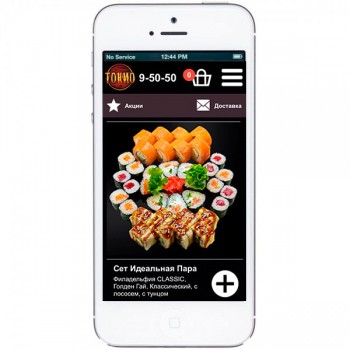 Мобильная версия сайта ресторана доставки «Токио»